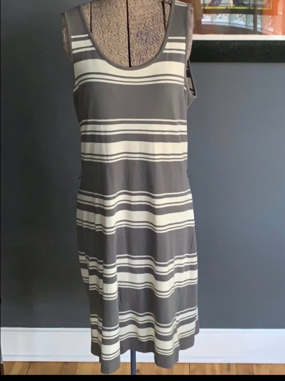 Toad & Co striped keyhole tank dress, medium
